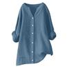 Camicia Casual da Donna a Maniche Lunghe con Bottoni Colorata e Ampia