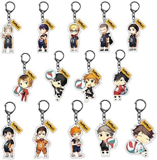 Sbdsyue Set of 6 Keychains for Tobio Kei Koushi Kenma and Tetsuro Perfect for Everyday Costume Moe Anime Phone Car Baby Showers (Yue) Haikyu!!