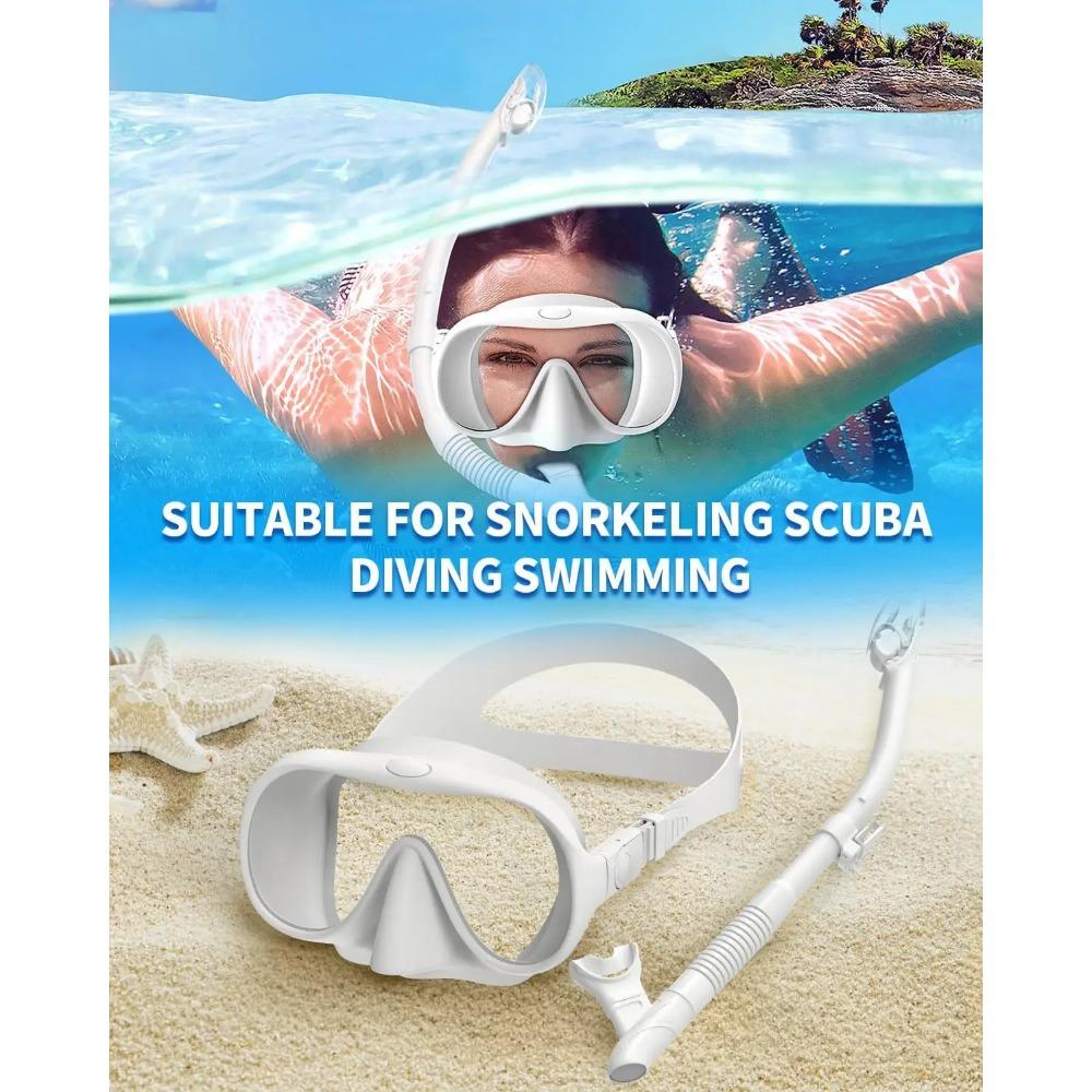 Ochelari de respirație, mască de scufundări pentru adulți, mască panoramică din sticlă călită, mască de snorkeling, mască de scufundări gratuită
