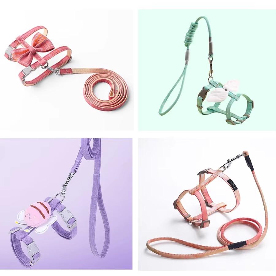 Adjustable puppy leash set, I-shaped chest strap, downgraded color, F012