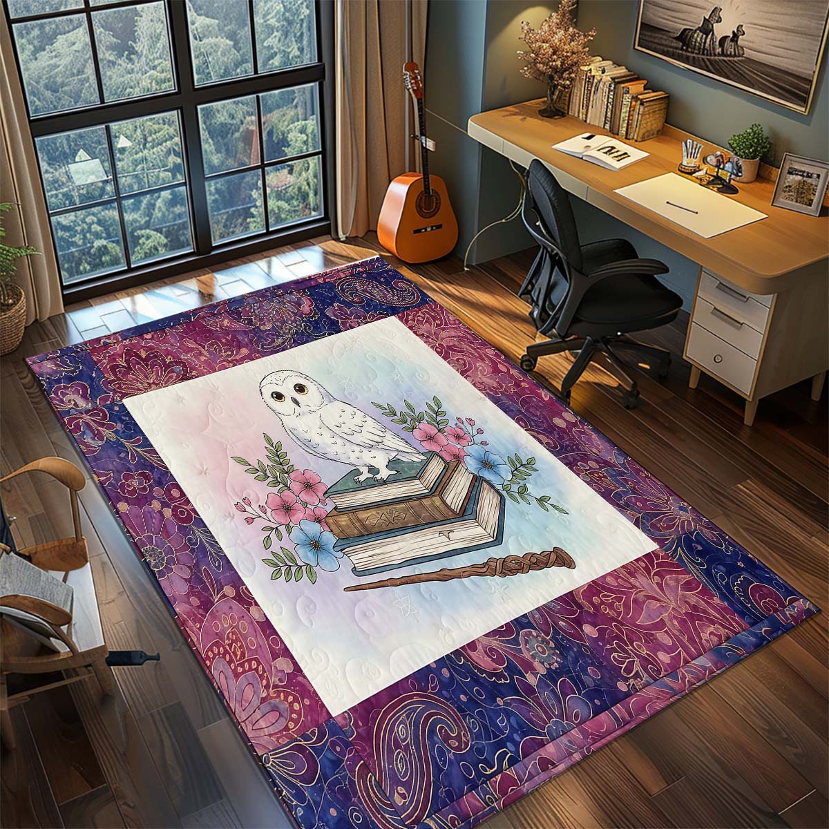 

Harry Potter Magic Owl Anime Rug Carpet Large Area Rug Non Slip Washable Floor Mat Gamer Room Bedroom Home Decor -QJY 60x90cm