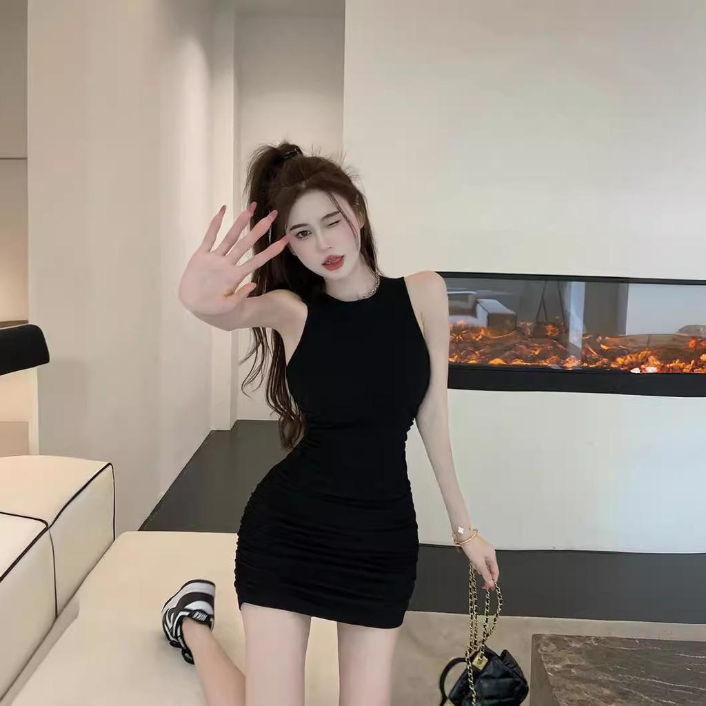 Pure Desire Hottie Sexy Tight Dress Women's Summer 2026 New Korean Version Fashion Threaded Elastic Hip Skirt