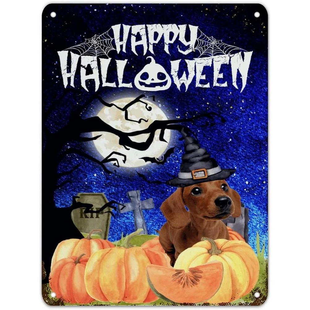 Happy Halloween Plaque Metal Tin Signs Wall Decoration Vintage Art Posters Iron Painting for Man Cave Home Cafe Garden Club Bar