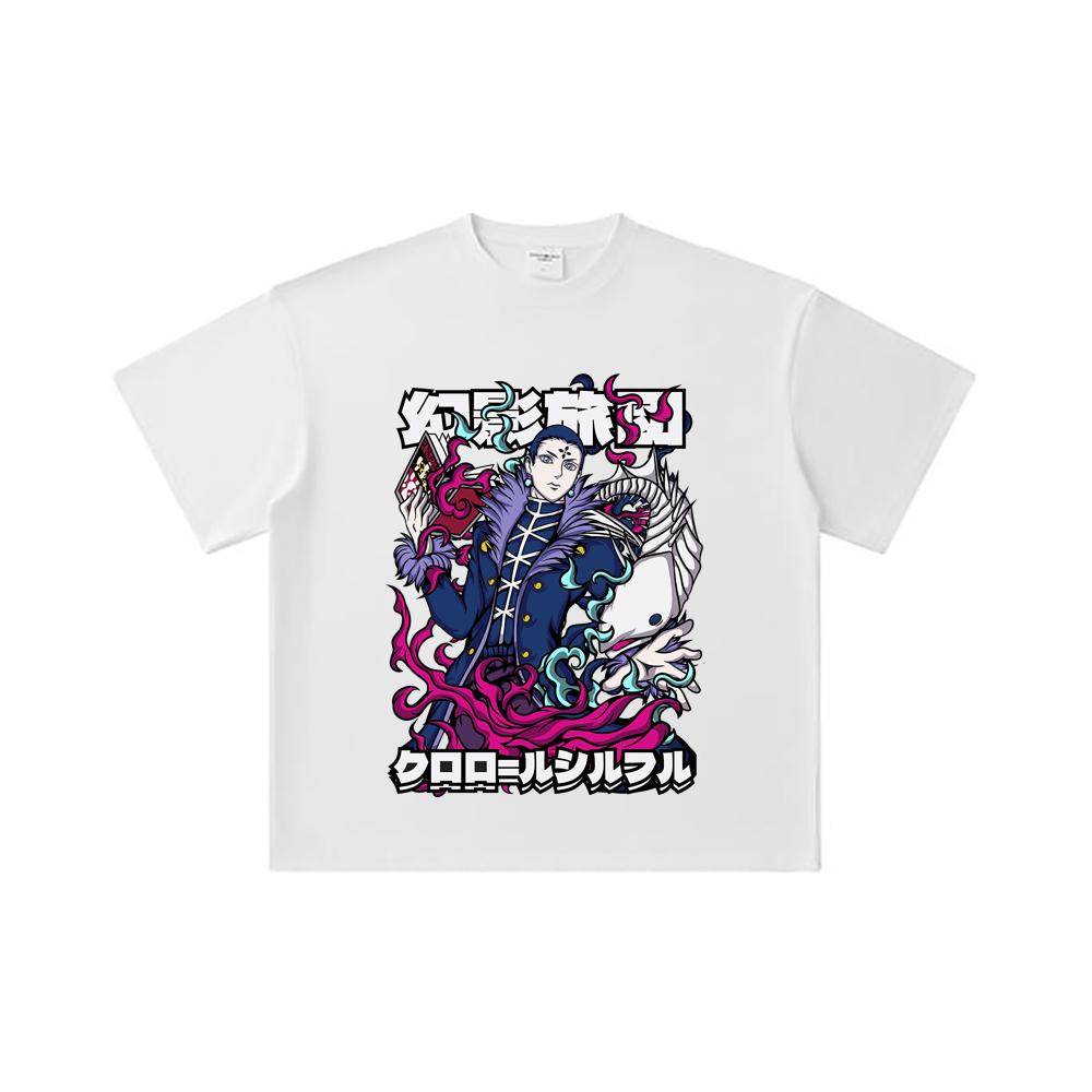 260 GSM Double Yarn 32 Count 100% Cotton HXH V5 Chrollo Print Unisex Heavy Cotton T Shirt
