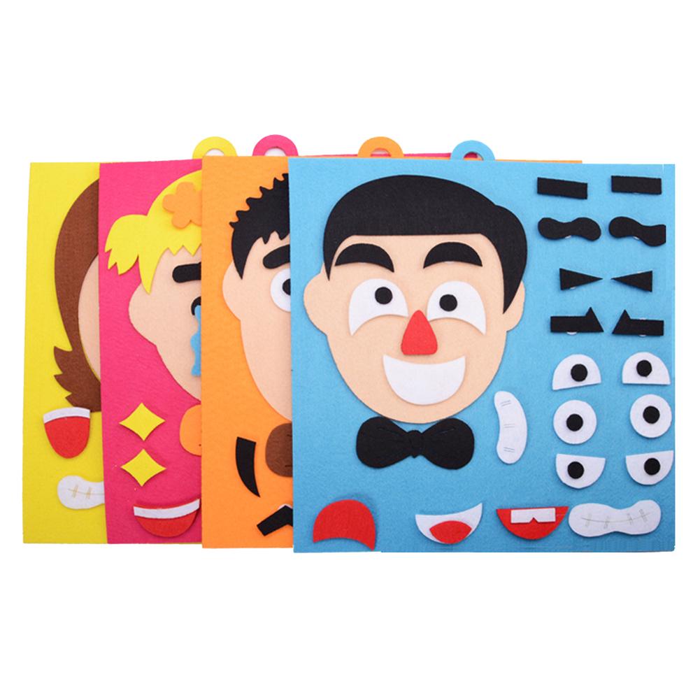 Non-tissé cinq organes sensoriels bricolage assemblage Puzzle Puzzle enfants jouet de formation