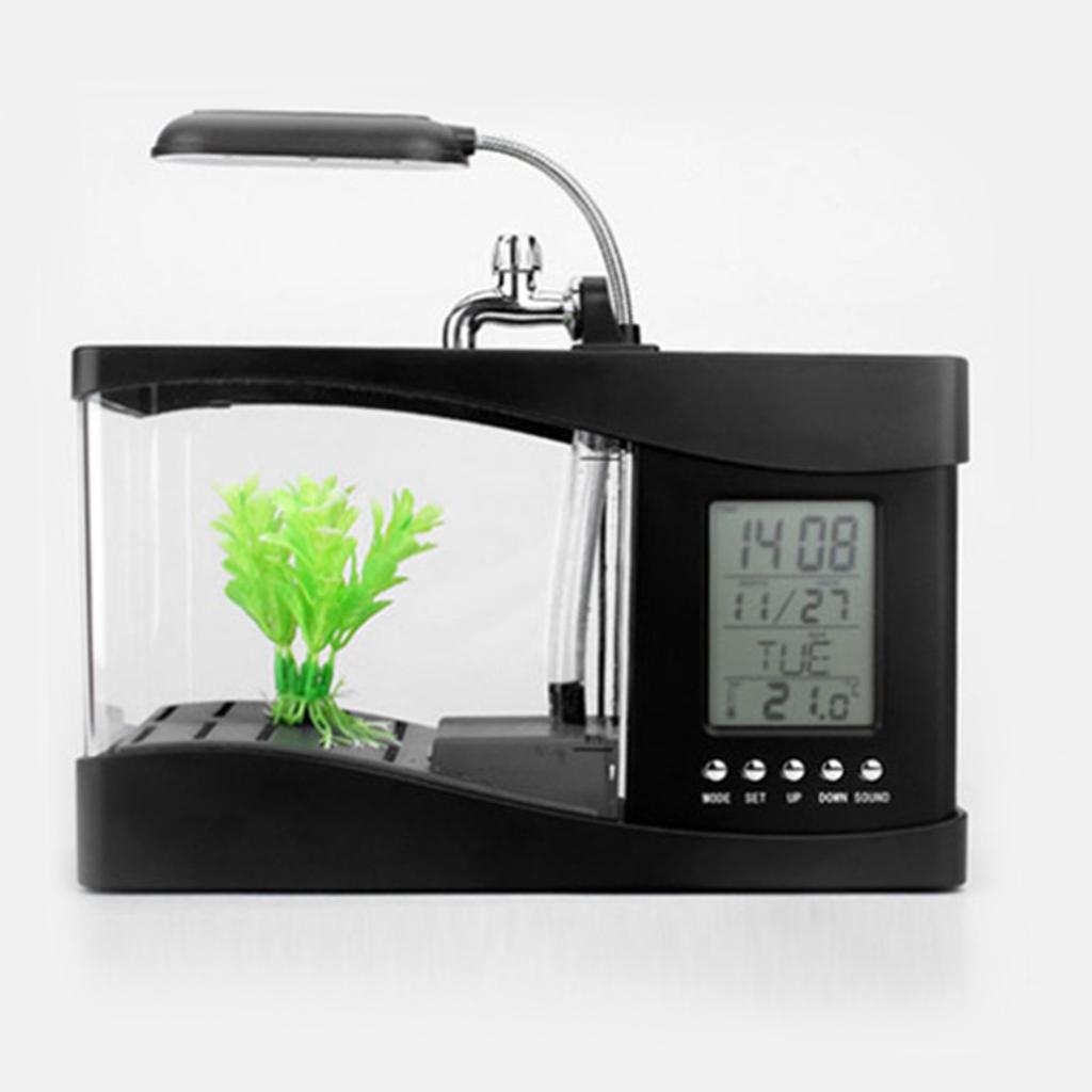 Fish   Clock Multifunctional USB Ecological Lamp Desktop Fish   Aquarium Calendar for   Bedroom