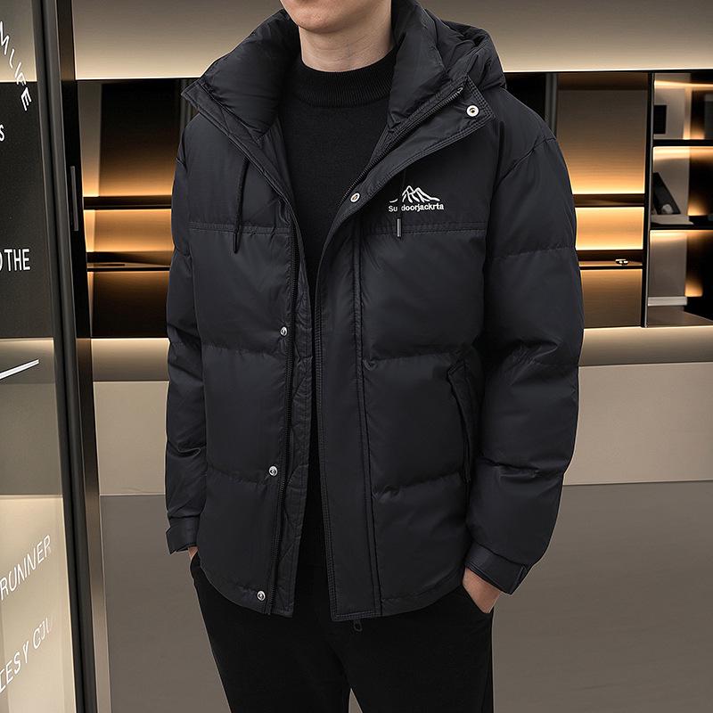 Men's Winter Trendy Hooded Down Jacket 2024: Thick, Warm, Stylish Duck Down Coat for Boys