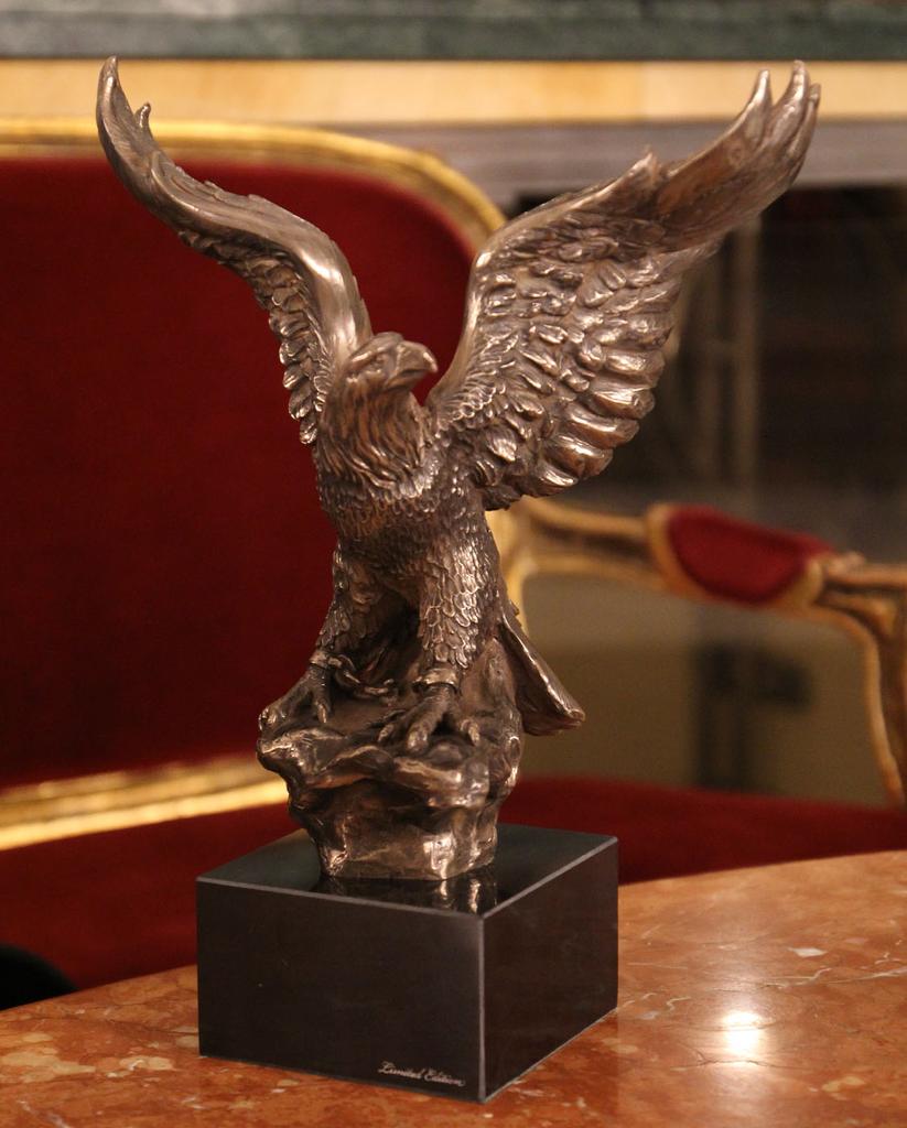Eagle - Sculpture, Figurine Covered In Bronze, Made by a Polish Artist, Brand Art-Dog