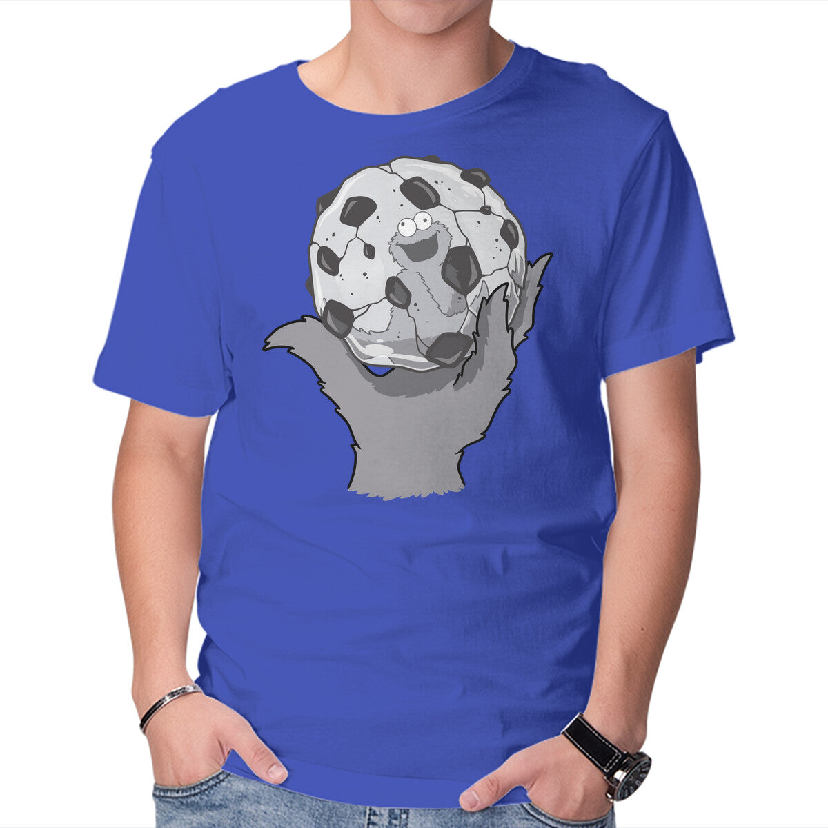 Unisex Crew Neck T-Shirt Reflecting Cookie Graphic Short Sleeve Casual Tee S