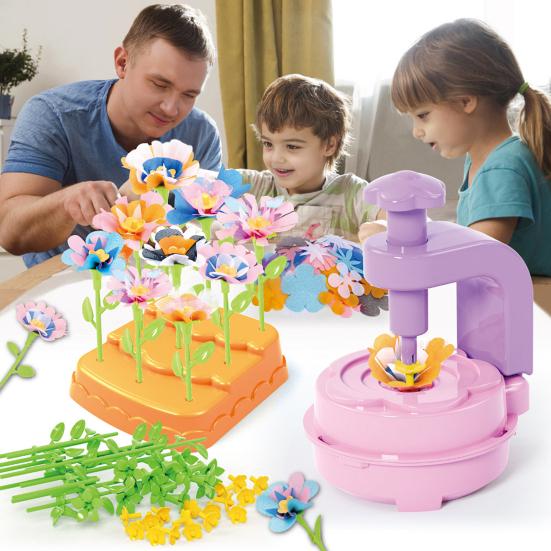 1 Sett DIY Stoffblomsterbukettsett Barn Håndlaget Fargerik Blomsterlaging Leke Småbarn Jenter Pedagogisk Blomsterbukett Kunst Håndverk Aktiviteter Leke