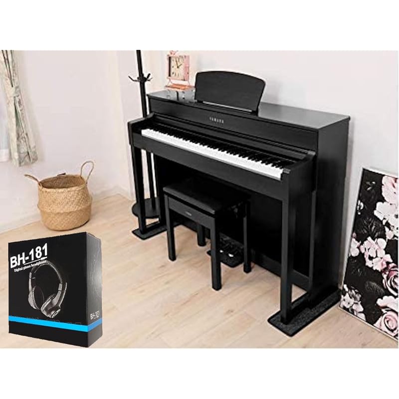 

[Headphones and mat set for electronic piano/keyboard] Newly designed 3-point type soundproofing floor protection vibration absorption Chair foot