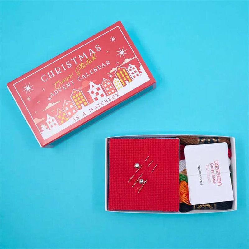 Christmas Cross Stitch Advent Calendar Set 24 Days Countdown Xmas Embroidery Kit