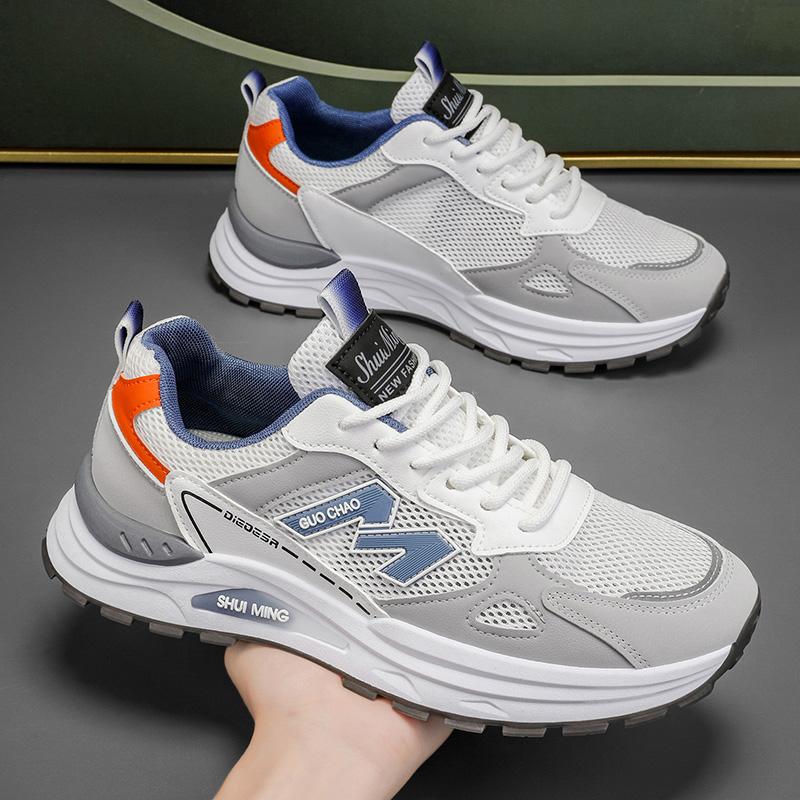 New Fashion Men 's Four Seasons Comfortable Thick Sole Shoes Students BoysTrending Soft Sole Breathable Casual Running Sneakers