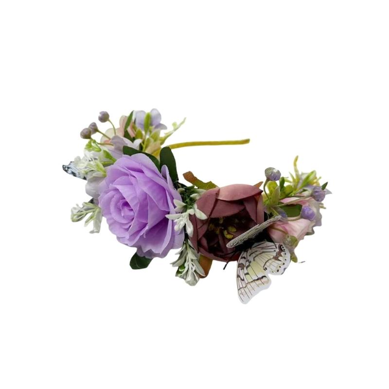 Elegant Floral Butterfly Headband For Women Soft Fabric Hair Accessory For Weddings Parties And Outdoor Event