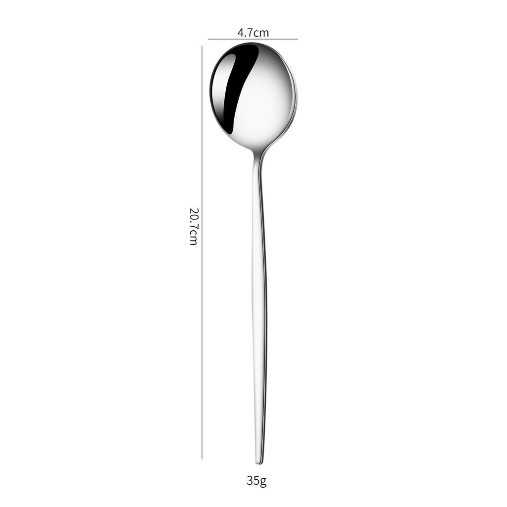 Gold-Plated Stainless Steel Cutlery Set: Includes Steak Knife, Fork, Spoon, and Knife – Four-Piece Western Style.