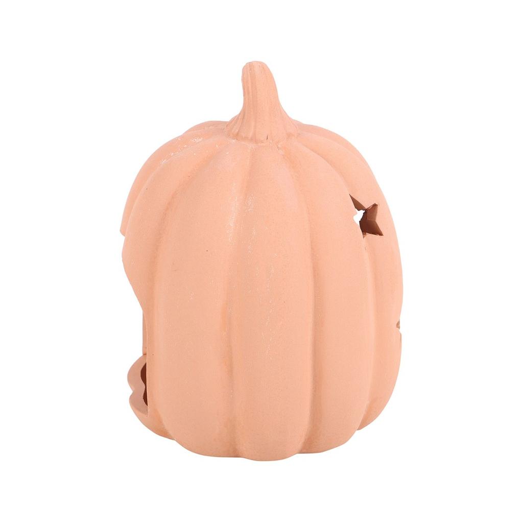 Something Different Terracotta Pumpkin Halloween Tea Light Holder