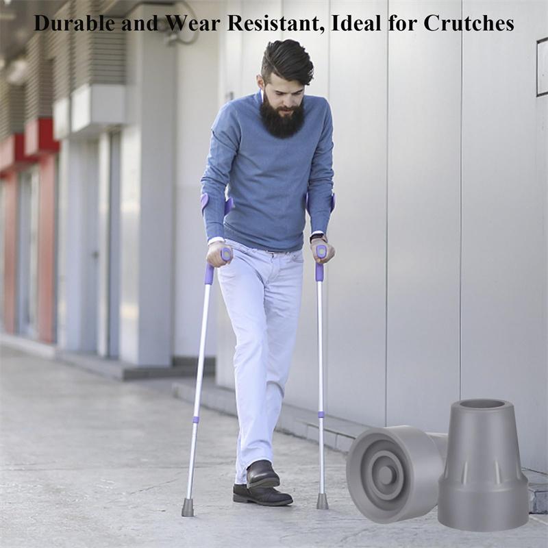 Rubber Trekking Pole Cap Walking Stick Crutch Cane Bottom Pads Cover Ferrule Non-slip Foot Cover Trekking Pole Cane Crutch Chair