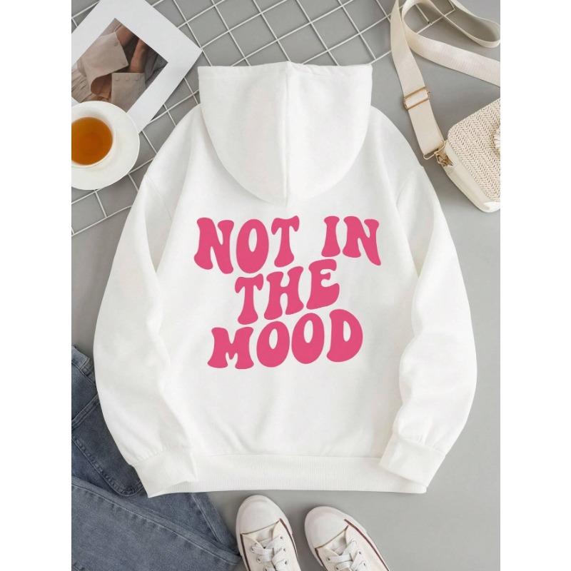 Not In The Mood Personality Letter Male Hoody Fashion S-XXL Autumn Sweatshirt High Quality Hooded Simple Casual Sportswear