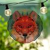 Rotating Wind Chime Forest Fox Pattern 2D Metal Yard Spinner Kinetic Wind Catcher Large Outdoor Decor Garden Ornament Infinite Rotating Gift