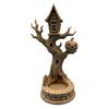 Halloween Themed Room Accessories 3D Printed Tree House Ornament with Pumpkin, Spooky Table Desktop Landscaping Props Centerpiece, Dead Figurine