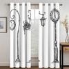 Steampunk Style Antique Composition Brass Fastening Round Print 3D Digital Printing Bedroom Living Room Window Curtains 2 Panels