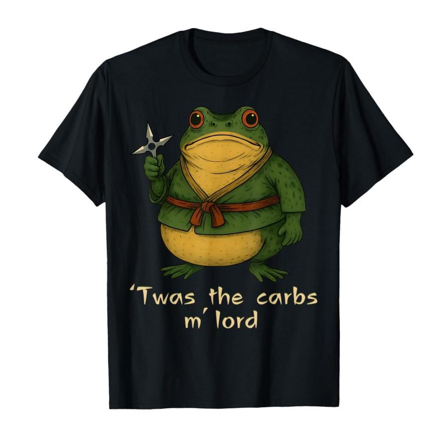 

TWAS The Carbs M Lord Funny Ninja Frog Graphic T-shirt Men Women 100% Cotton T Shirts Short Sleeve Tops 0804-3 4XL