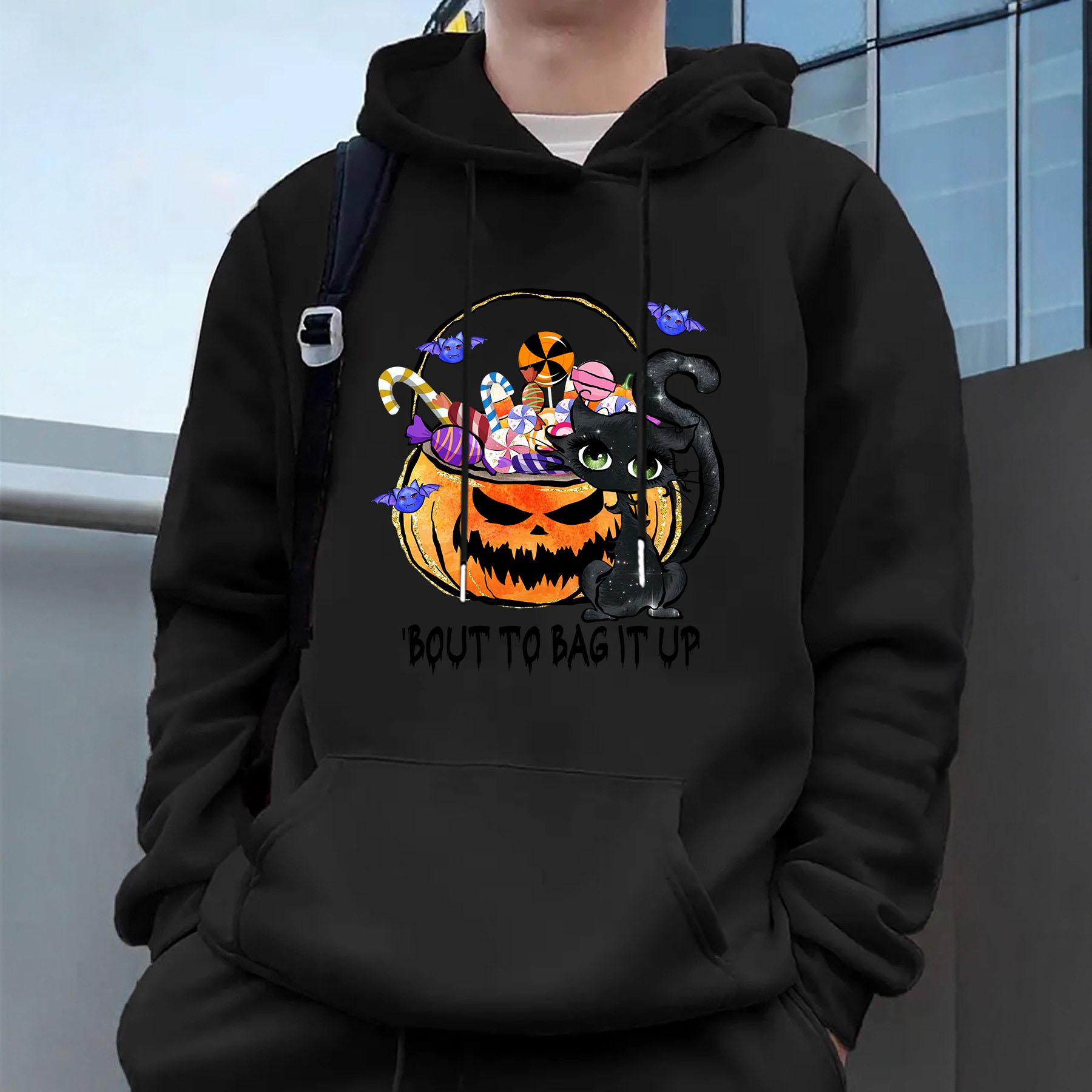 

Halloween Men s Casual Hoodies Fleece Hip Hop 250g/m² Solid Pullover Sweatshirt Men Sportswear Clothing Sweatshirt Men s Clothing S темно серый