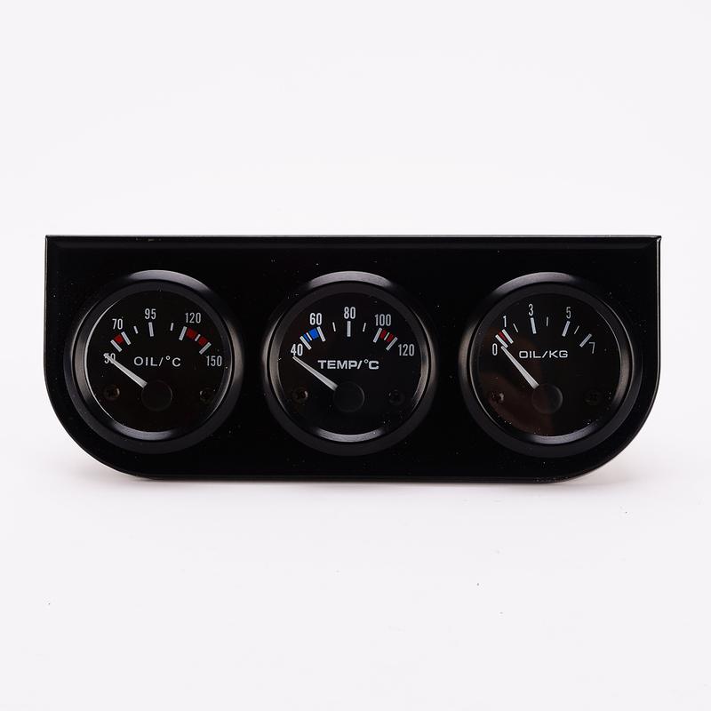 12V Car Truck Oil Temp Gauge Water Temp Oil Pressure Tester Stainless Meter for Marine Tractor Auto Monitoring
