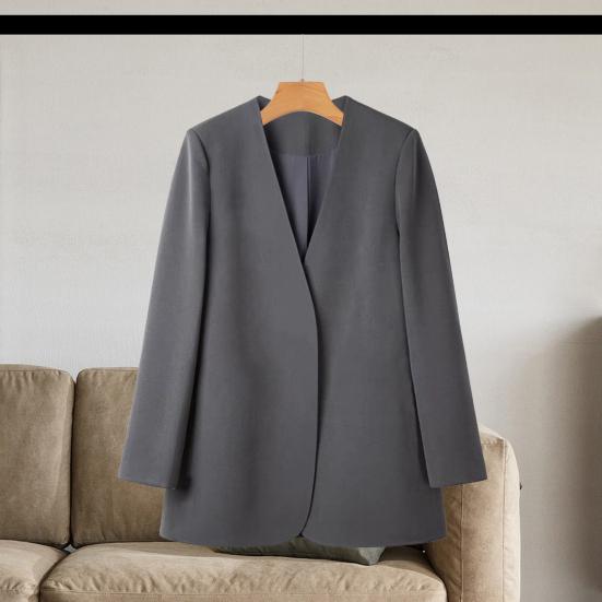 Dámský oblek Kabát Bez límce Dlouhý rukáv Jednobarevný Ležérní kabát Volný střih Bez zapínání Kardiganový styl Svrchní oblečení Pracovní oděv