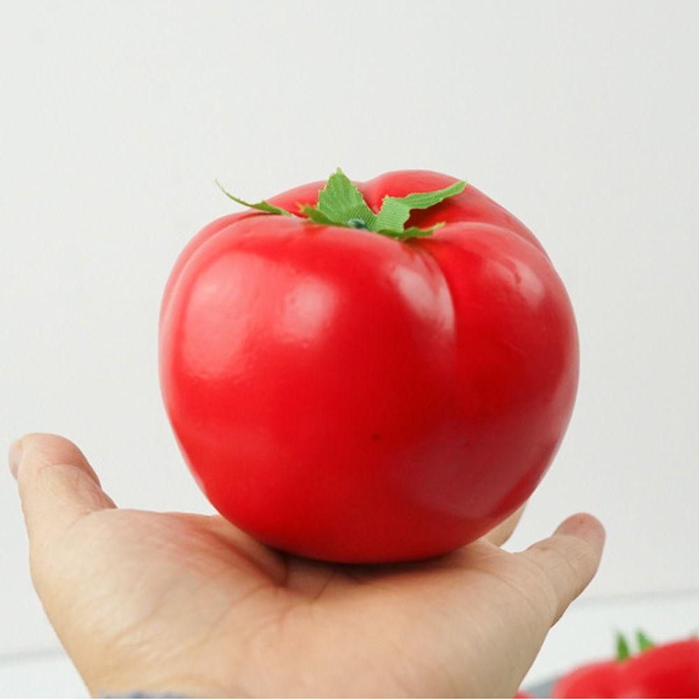 5pcs Lifelike Artificial Tomato Ornament Handicrafts Fake Vegetables Props  Party Decor
