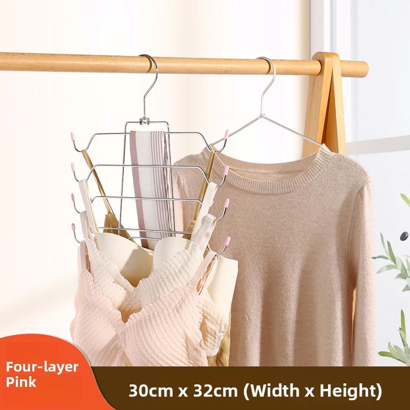 Multi-Layered Sports Vest Bra Scarf Storage Hook Creative Design Metal Clothes Hanger for Adult Underwear Storage Organization