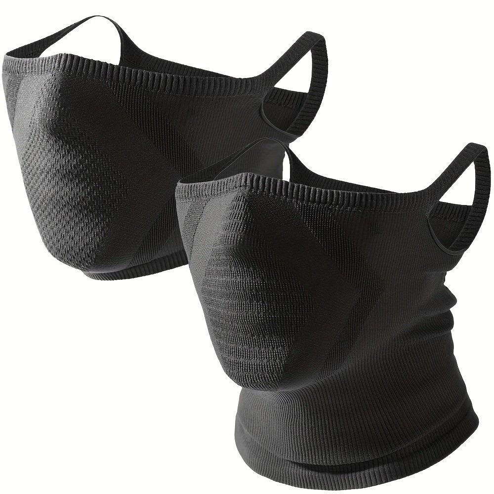 Stretch Elastic Neck Warmer Face Mask Ear-Hanging Design Knitted Jacquard Half-Face Face Shield Geometric Dustproof Neck Cover