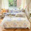 Nordic Style 100% Cotton Bedding Set Duvet Cover with 2pc Pillowcase for Student Dormitory Flower Print Lady's Double King Bed