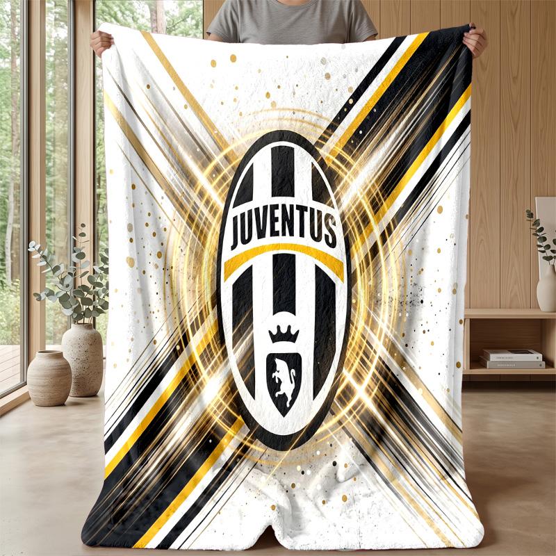 Juventus FC Themen-Decke Weiche Flanell-Decke Plüsch-Überwurf Gemütliche Sofa-Bett-Decke für Wohnkultur