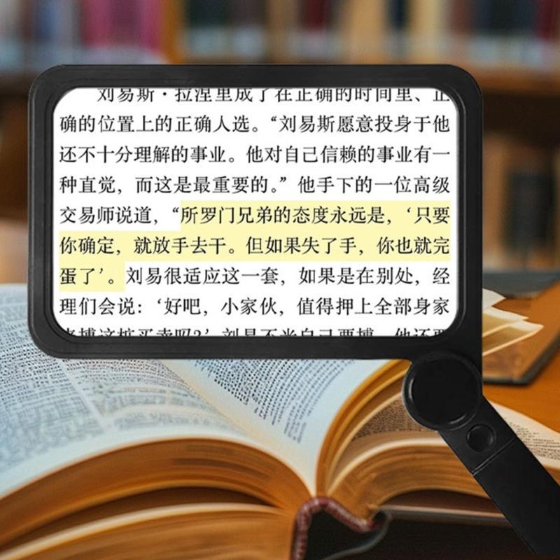 3X Magnification Magnifying Glass 72 LED Light 3 Lighting Modes Rechargeable Magnifier USB Rechargeable Large Lens