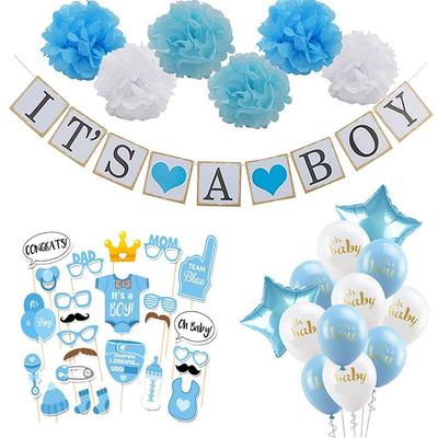 Set de Decoraciones Baby Shower Niño Niña Es un Niño Es una Niña oh bebé Globos Revelación de Género Fiesta de Cumpleaños Infantil Regalos Baby Shower