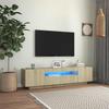 Vidaxl Szafka Tv Z Oświetleniem Led, Kolor Dąb Sonoma, 160X35X40 Cm