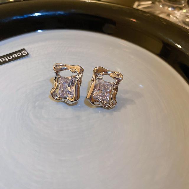 Módní náušnice pro ženy Kříž Krystal 925 Stříbrná jehla Náušnice Dámské šperky Výroční dárek Šperkové doplňky