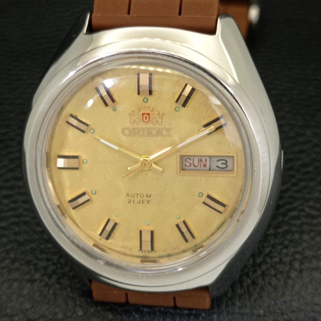 USED ORIENT AUTOMATIC 46941 JAPAN MENS DAY&DATE ORIGINAL DIAL WATCH a433064-2 R114-a433064