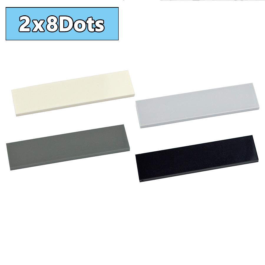 20Pcs 2x8 Smooth Tile Building Blocks - Educational Creative Dots Plastic Bricks Compatible With Major Brands Kids Toys