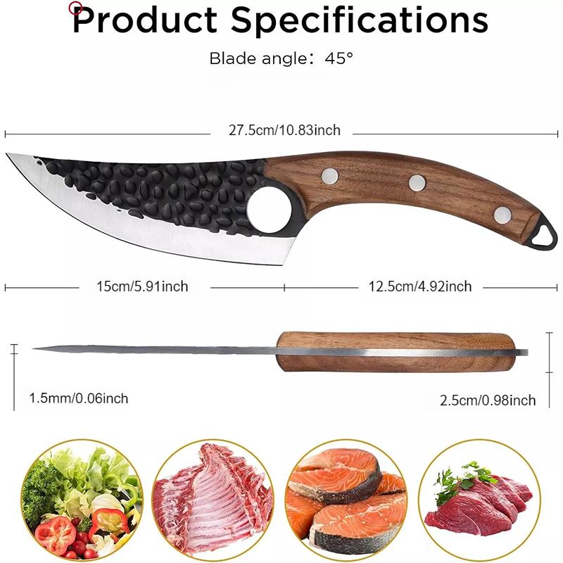 1.5mm Thick Stainless Steel Boning Knife Sharp Dividing Knife Carving Knife Special Kitchen Knife Dicing and Boning Multi-purpose Knife
