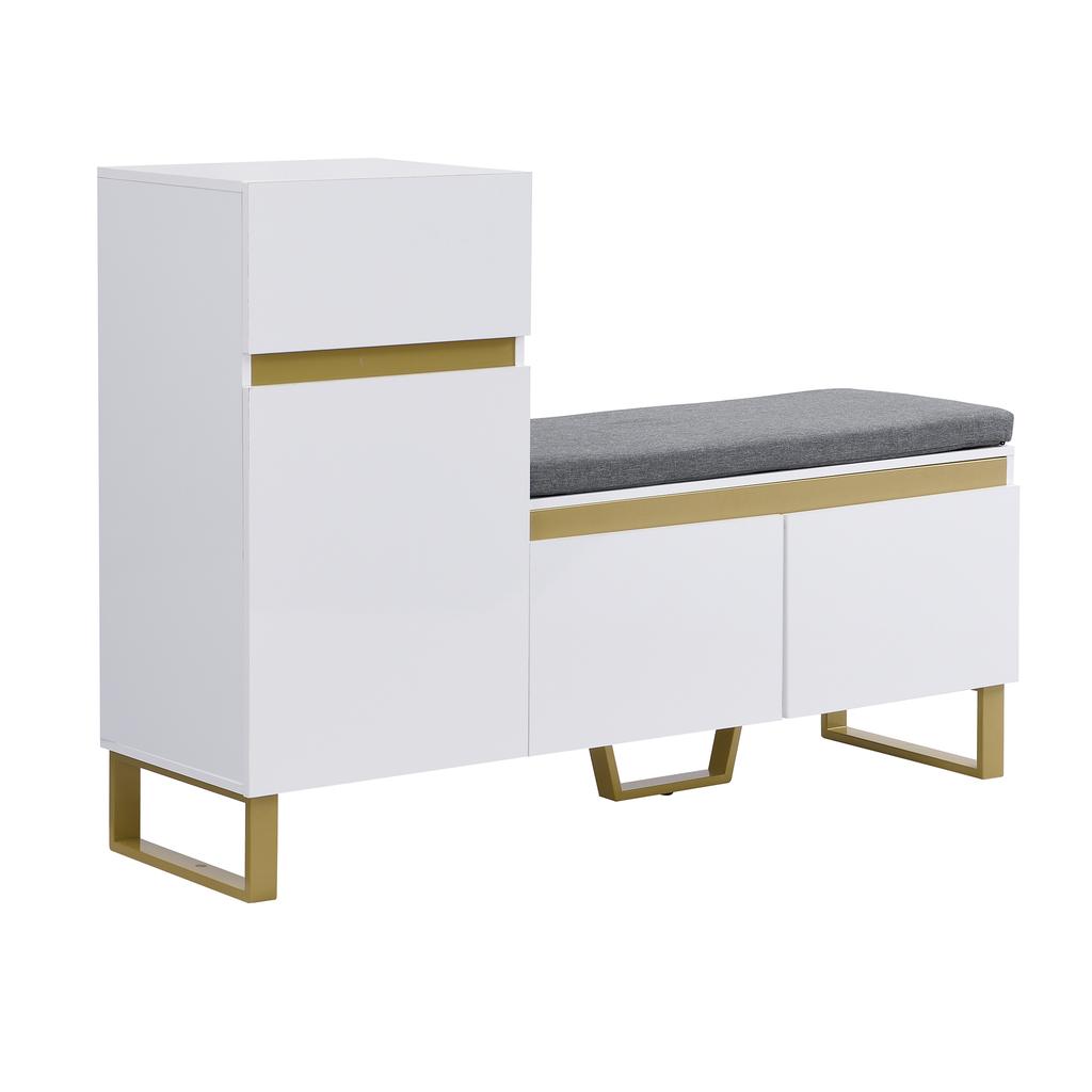Shoe Cabinet with Large Capacity for the Entryway, Modern Minimalist Hallway Cabinet, Home Organizer with Drawers and Doors.