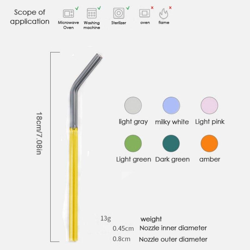 Glass Straw High Borosilicate Beautiful Practical for Adults And Kids