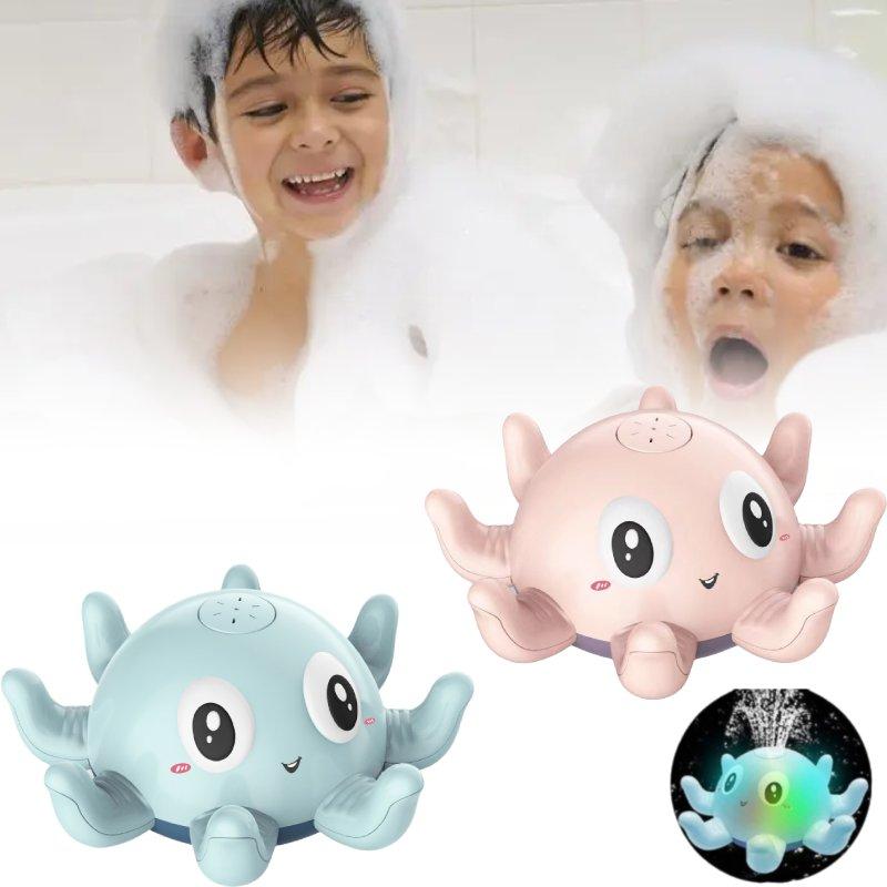 Baby Bath Octopus Toys Auto Induction Spray Water Shower Led Flickering Lamp