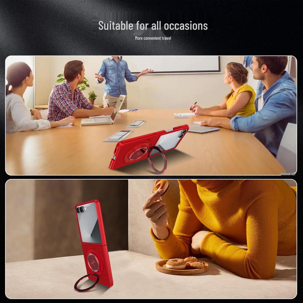 360° Rotating Magnetic Stand Case for Samsung Z-Flip7/6/5 - Foldable Protective Cover