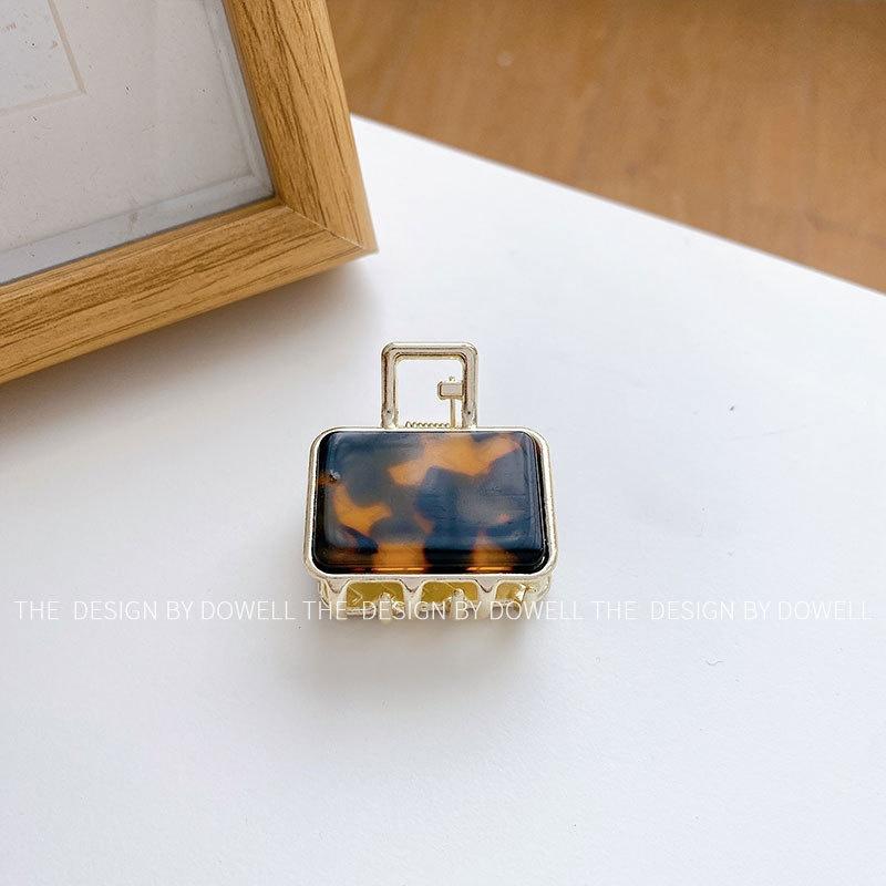 Elegant Vintage Square Hair Clip For Women Acetate Alloy Hairpin In Assorted Colors Trendy Geometric Hair Accessory