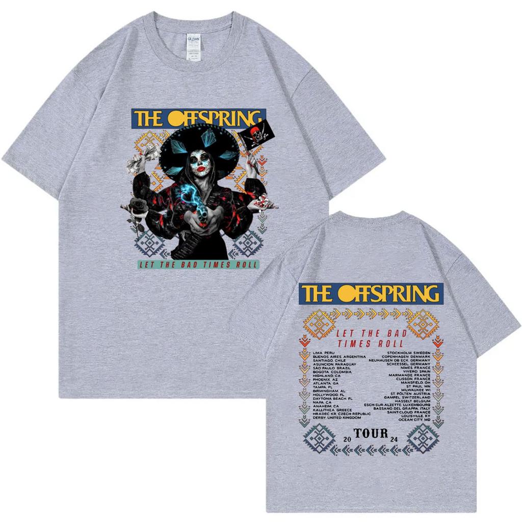 The Offspring Bands Let The Bad Times Roll 2024 Graphic T Shirts Fashion Rock Retro T-shirt Unisex Casual 100% Cotton T-shirts
