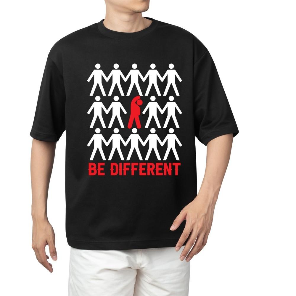 

e Different T-shirt Men s Women s Tops Tees – Inspirational Unisex Quote Tee | Short Sleeve Black Shirt M