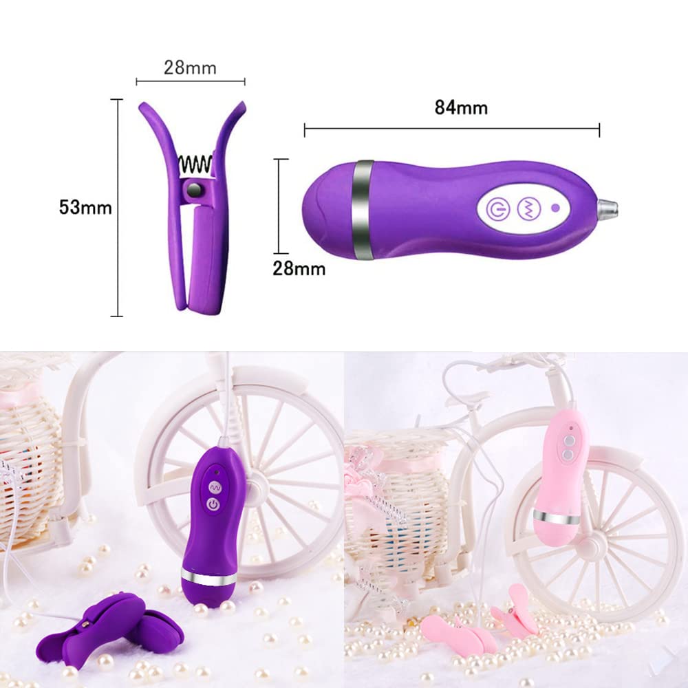 Sexyhot Nipple Nipple Nipple SM Nipple Clamp 10 Vibration Pink Vibrator, Development, Rotor, Clips, Stimulation, Patterns, Quiet, Waterproof, Unisex,