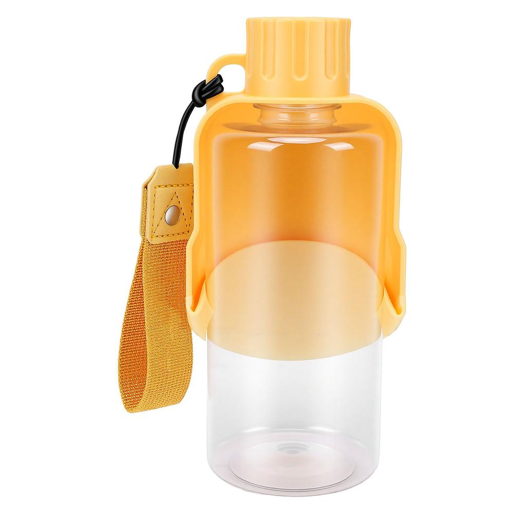 Pet Water Bottle Foldable Silicone Dog Cat Travel Drinking Bowl with Press Control Spout for Outdoors